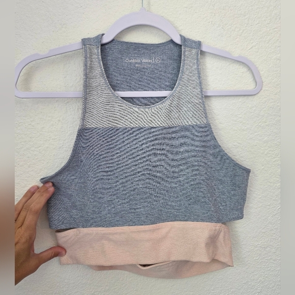 Outdoor Voices bra top, light blue and pink, size M - Picture 2 of 9